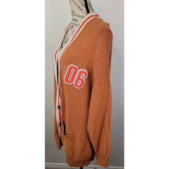 Aerie Oversized Varsity Cardigan Womens SZ Large Letterman Boyfriend Sweater - Picture 6 of 11